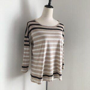 MADEWELL Multi-Colored Striped 3/4 Sleeve Shirt